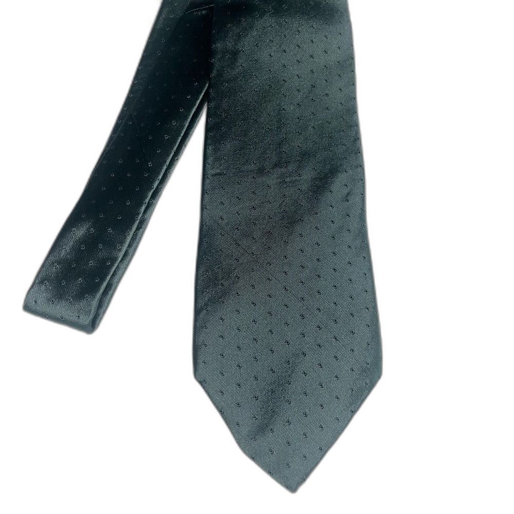Vintage Van Heusen Imported Silk Green Dot Necktie Tie